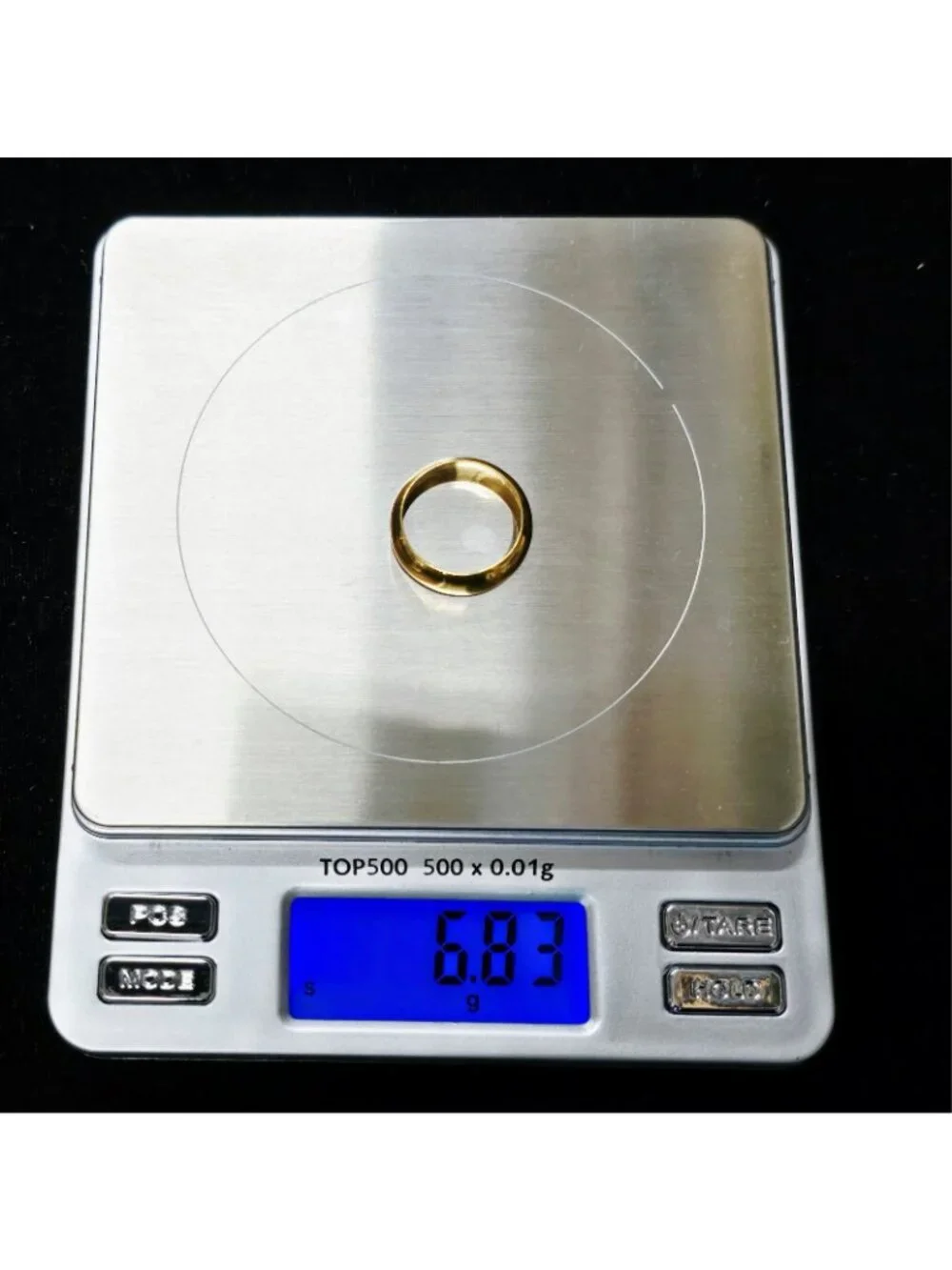 Unique 23K Karat Solid Yellow Gold Designer Polished Wedding Band Ring - Size 6